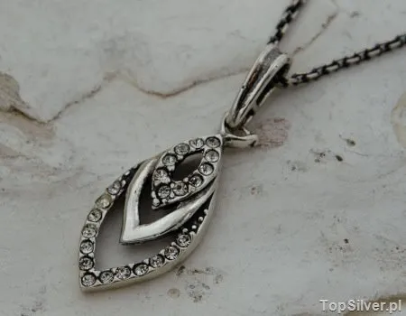 PŁOMYK - srebrny wisiorek z cyrkoniami