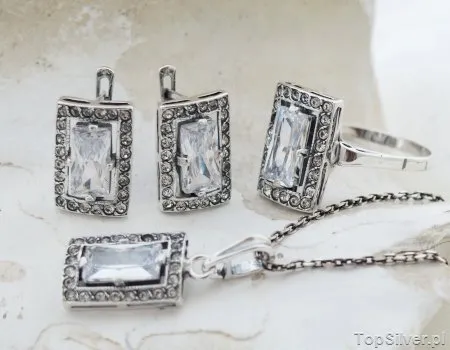 SUJATA - srebrny komplet z cyrkoniami