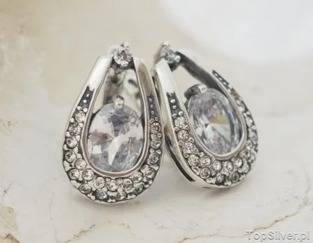 GENEWA - srebrne kolczyki z cyrkoniami