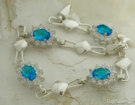 ANDAMAN - srebrna bransoletka z akwamarynem