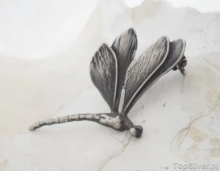 WAŻKI W LOCIE II - srebrna broszka