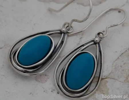 MELO - srebrne kolczyki z turkusem
