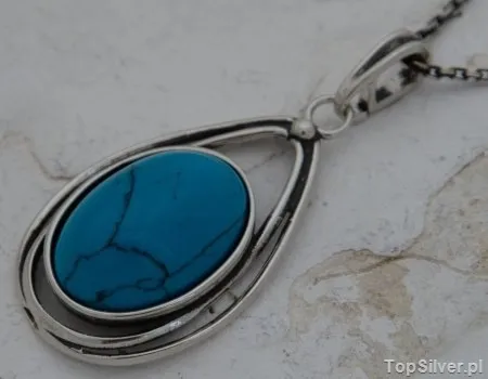 MELO - srebrny wisior z turkusem