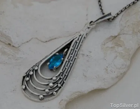 PEPINA - srebrny wisiorek z akwamarynem