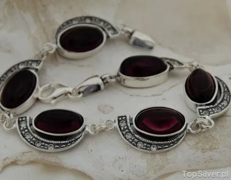 OMERTA - srebrna bransoleta z ametystem