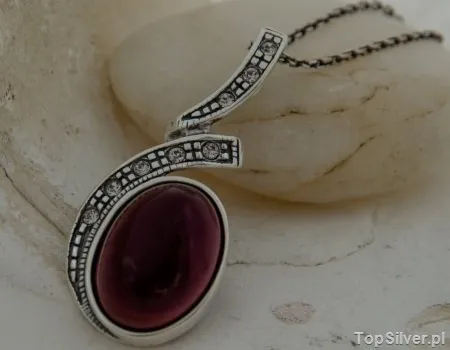 OMERTA - srebrny wisior z ametystem