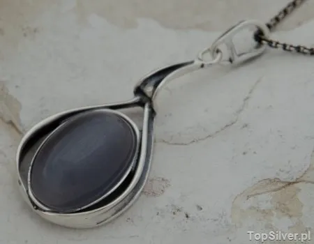 NEAPOL - srebrny wisior z kocim okiem