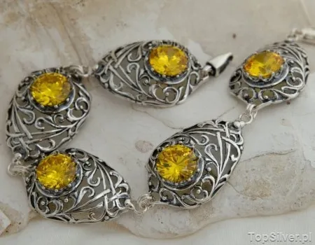 JUKON - srebrna bransoleta z cytrynem