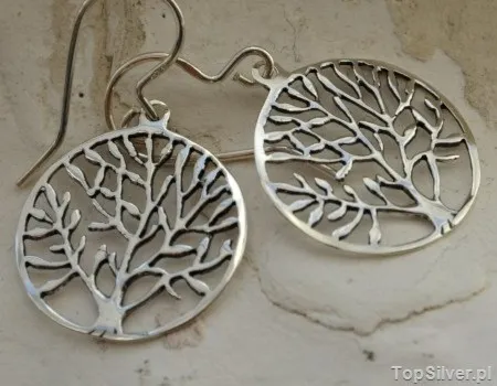 NATURA - srebrne kolczyki drzewa