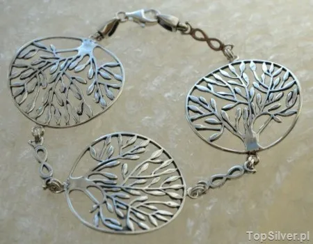 NATURA - srebrna bransoleta drzewa