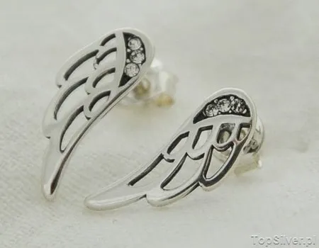 SKRZYDŁA – srebrne kolczyki z cyrkoniami