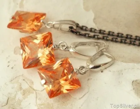 MARITA - srebrny komplet z topazem złocistym