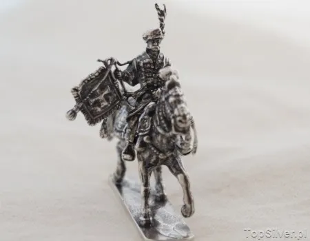 POLSKA HUSARIA 2 ROTMISTRZ - srebrna figurka