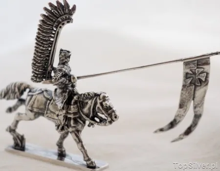 POLSKA HUSARIA 5 - srebrna figurka WINGED HUSSAR