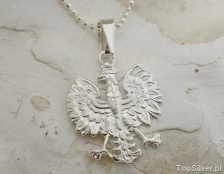 ORZEŁ W KORONIE - srebrny wisiorek