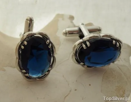 SZAFIR - srebrne spinki do koszuli mankietówki