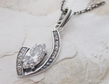 MAURA - srebrny wisiorek z cyrkoniami CRYSTAL