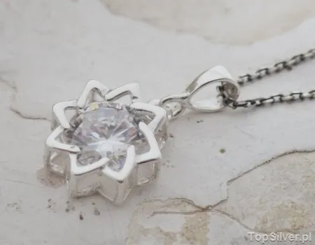 MISAWA - srebrny wisior z cyrkonią CRYSTAL