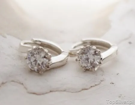 MINIMAL - srebrne kolczyki z cyrkoniami dziecko