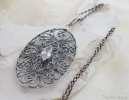 KATARZYNA - srebrny wisiorek z cyrkonią