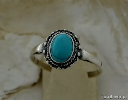 NEBBIA - srebrny pierścionek z turkusami