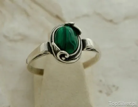 VITA - srebrny pierścionek z malachitem