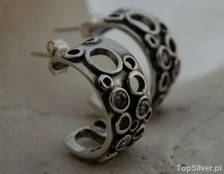 VULCANO - srebrne kolczyki z cyrkoniami