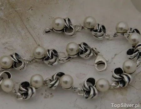 SILVES - srebrna bransoletka z perłami