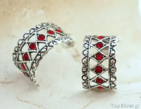 GATA - srebrne kolczyki z rubinami