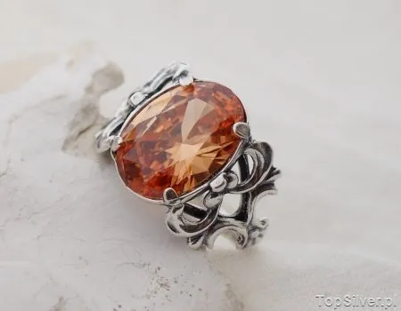 JULIA - srebrny pierścionek z topazem