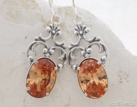 JULIA - srebrne kolczyki z topazem