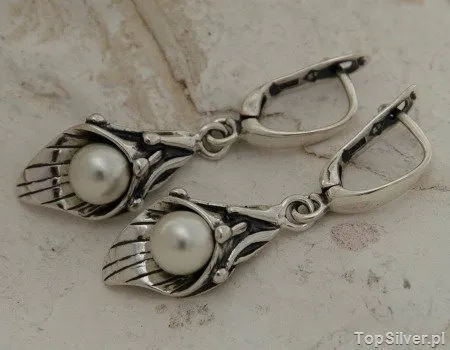 EMMA - srebrne kolczyki z perłą