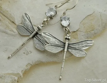 WAŻKI - srebrne kolczyki z kryształem Swarovskiego