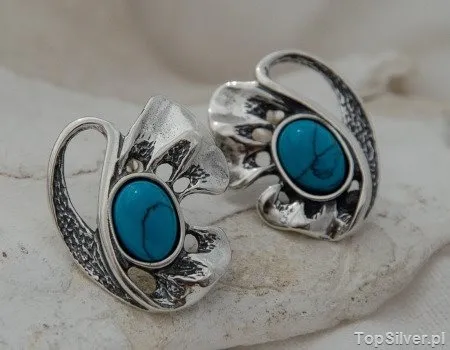 BLUMILA - srebrne kolczyki z turkusem