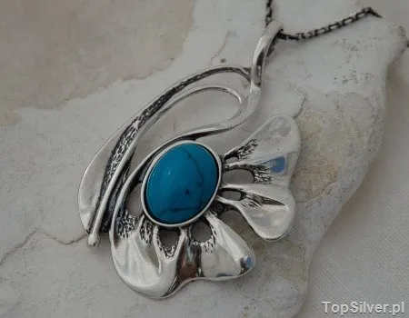 BLUMILA - srebrny wisiorek z turkusem
