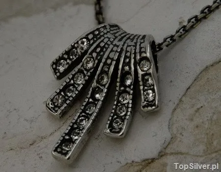 AJA - srebrny wisiorek z kryształkami