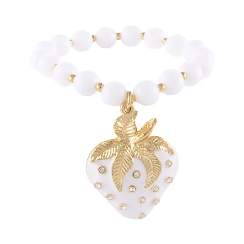 Bransoletka z agatów z truskawką zdobioną kryształkami (B24/KOR/304AU)