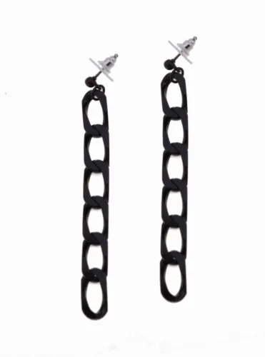 Kolczyki czarne gruby łańcuch (P15/TGU/45CZ)
