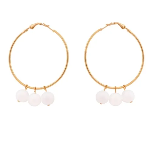 Kolczyki koła z kulkami onyks(P22/KOR/116AU)