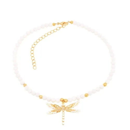 Naszyjnik z agatów z ważką z kolekcji Mystical Moments (C22/WAŻ/18AU)