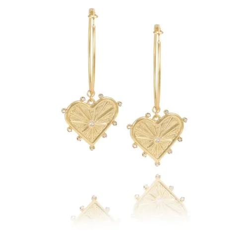 Kolczyki z sercem z kolekcji Bella (P23/ZWE/55AU)