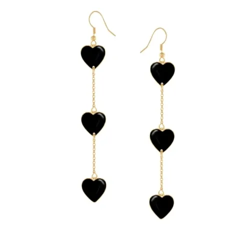 Długie kolczyki z serduszkami (P23/LAT/126/1AU)