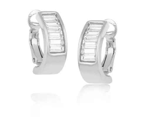 Kolczyki półokrągłe z kryształami z kolekcji Classic (P10752AG)