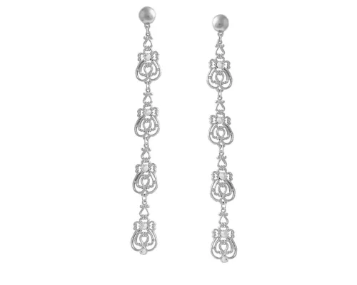 Posrebrzane, ażurowe kolczyki (P22/VIP/65AG)