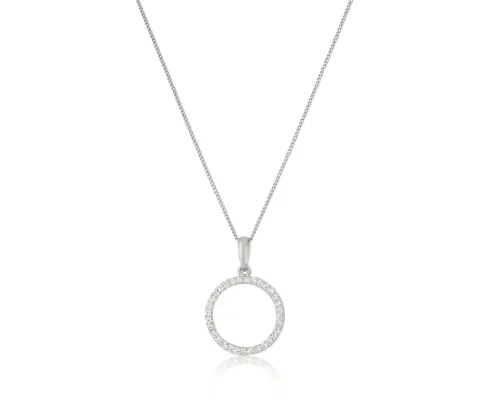 Naszyjnik z okrągłą zawieszka zdobioną kryształkami Preciosa z kolekcji Classic (C8970AG)