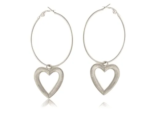 Kolczyki koła z sercami (P24/LAT/40AG)