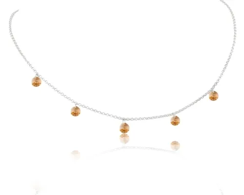 Naszyjnik z kryształkami Primero Colorado Topaz z kolekcji Teen Vibe (C24/TEN/24AG)