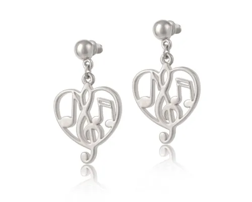 Kolczyki nutki w sercu z kolekcji Vintage Aria Martelle (P24/NUT/02AG)