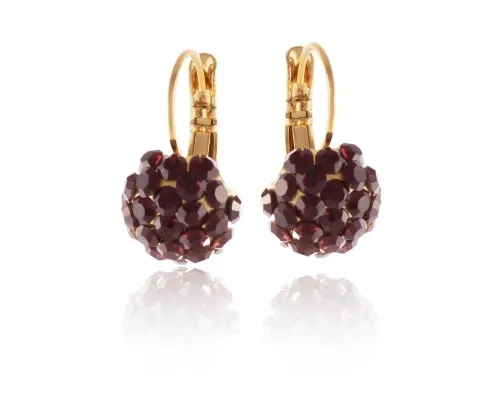 Kolczyki z kryształkami Preciosa (P8126AU-BURGUND)