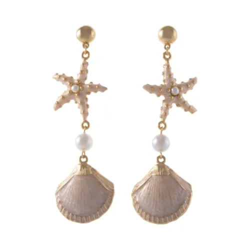Kolczyki z muszlą i rozgwiazdą z kolekcji Oceanique (P25/LAT/03AU)
